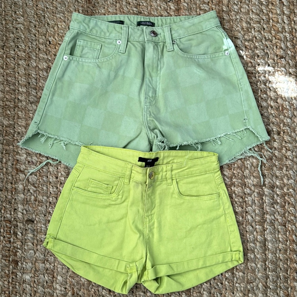 WILD FABLE HIGH WAIST JEAN SJORTS H&M LIME BRAT SUMMER HIGH WAIST SHORTS BUNDLE